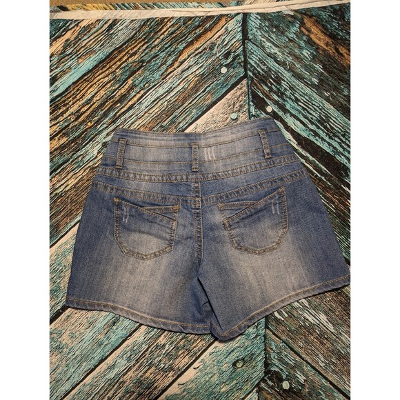 Blue Asphalt JR Size 7 High Waist Denim Jean Shorts - Picture 2 of 3